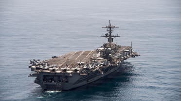 The aircraft carrier USS Theodore Roosevelt (CVN 71) operates in the Arabian Sea conducting maritime security operations in this U.S. Navy photo taken April 21, 2015. REUTERS