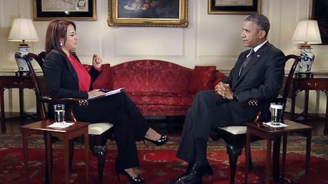 American President Barak Obama talking to AlArabiya