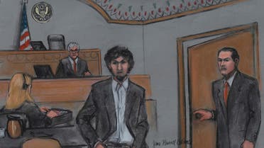 Boston Marathon bomber Dzhokhar Tsarnaev and U.S. District Judge George O'Toole are shown in a courtroom sketch after Tsarnaev was sentenced at the federal courthouse in Boston