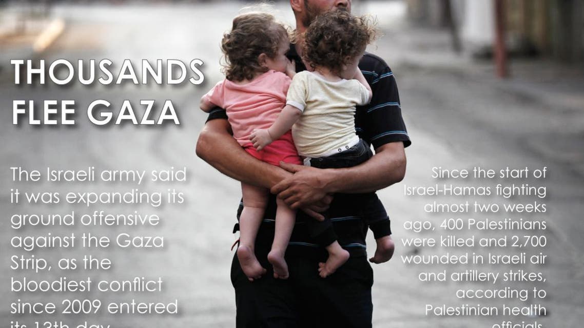 Thousands flee Gaza infographic