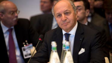 French Foreign Minister Laurent Fabius attends the start of the Syrian peace talks in Montreux, Switzerland, Wednesday, Jan. 22, 2014. AP