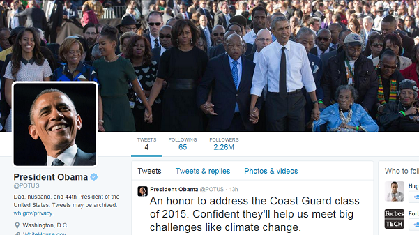 حساب أوباما على تويتر - أرشيفية