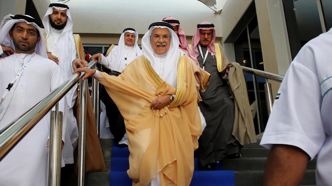 In this Sunday, Dec. 21, 2014 file photo, Saudi Arabia's Minister of Petroleum and Mineral Resources Ali Ibrahim Naimi leaves the hall during the opening day of the 10th Arab energy Conference in Abu Dhabi, United Arab Emirates.  (AP)