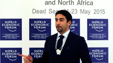 Fahd al-Rasheed, the Group CEO of Emaar Economic City (EEC), speaks during the World Economic Forum at the King Hussein convention center, Southern Shuneh, Jordan, Friday, May 22, 2015. A $100 billion city-from-scratch in Saudi Arabia is to be completed by 2035 and will serve as the main logistics and manufacturing hub for countries on the Red Sea, the world's "largest new emerging market,'' said al-Rasheed, the CEO of the company in charge of the mega-project. (AP Photo/Raad Adayleh)