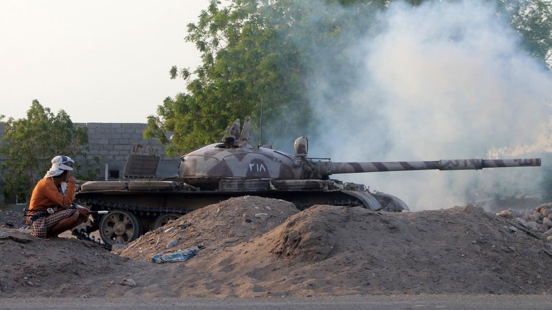 yemen Armed Shiite Huthi rebels battling supporters of Yemen's Saudi-backed President Abedrabbo Mansour Hadi sits next to a tank on May 14, 2015 AFP