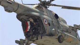 Syria regime helicopter comes down in Aleppo province