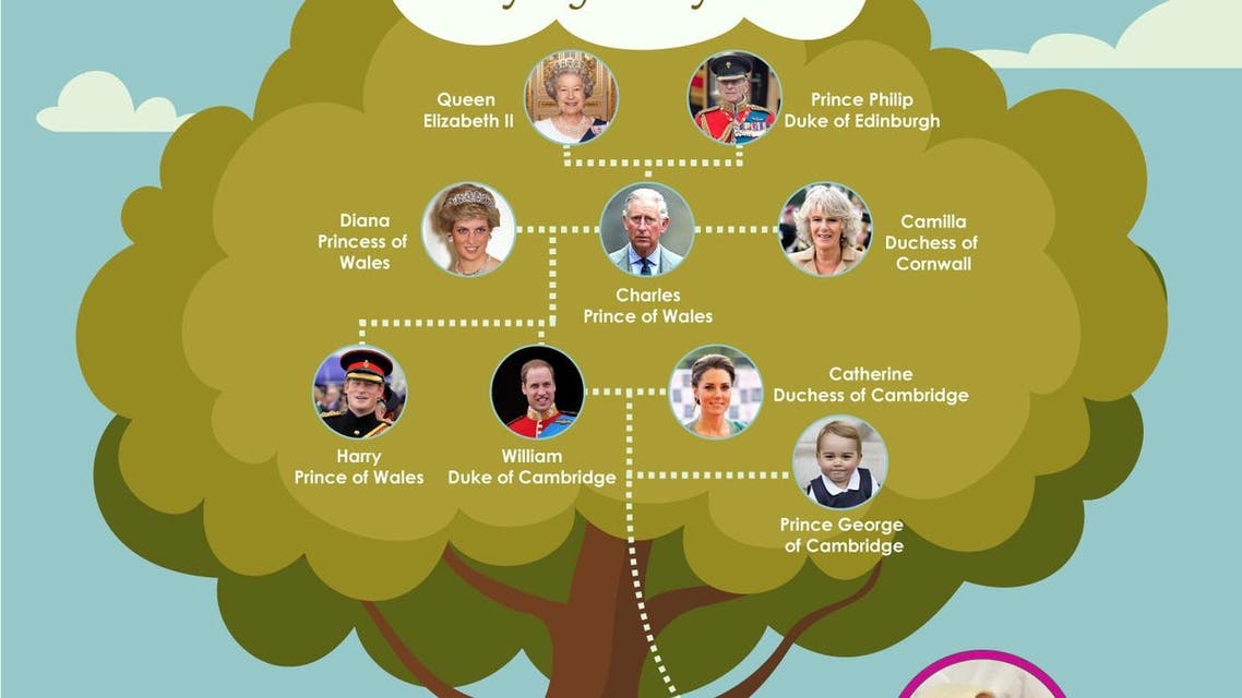 The Royal family tree infographic