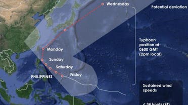 Typhoon closes in on Philippines infographic