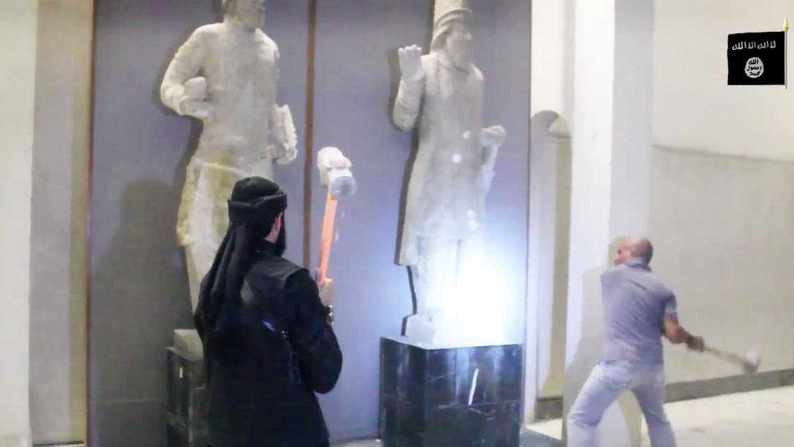ISIS militants attack ancient artifacts with sledgehammers in the Ninevah Museum in Mosul, Iraq. (File Photo: AP)