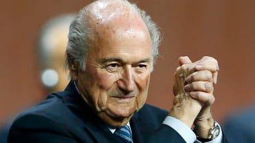 FIFA President Sepp Blatter gestures after he was re-elected at the 65th FIFA Congress in Zurich, Switzerland, May 29, 2015. (Reuters)