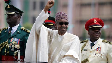 New Nigerian President, Muhammadu Buhari, salutes his supporters during his Inauguration in Abuja, Nigeria, Friday, May 29, 2015. (AP)