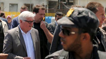 Germany's Foreign Minister Frank-Walter Steinmeier (L) visits the Seaport of Gaza City June 1, 2015. (Reuters)