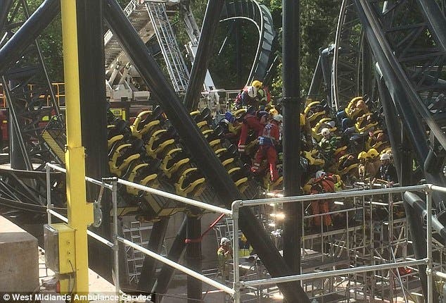 UK rollercoaster crash leaves four seriously injured