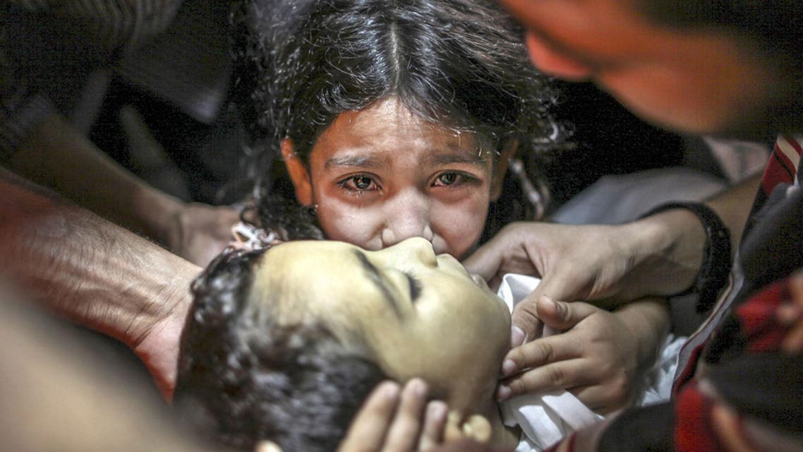 ضحية للقصف الاسرائيلي على غزة في فلسطين
