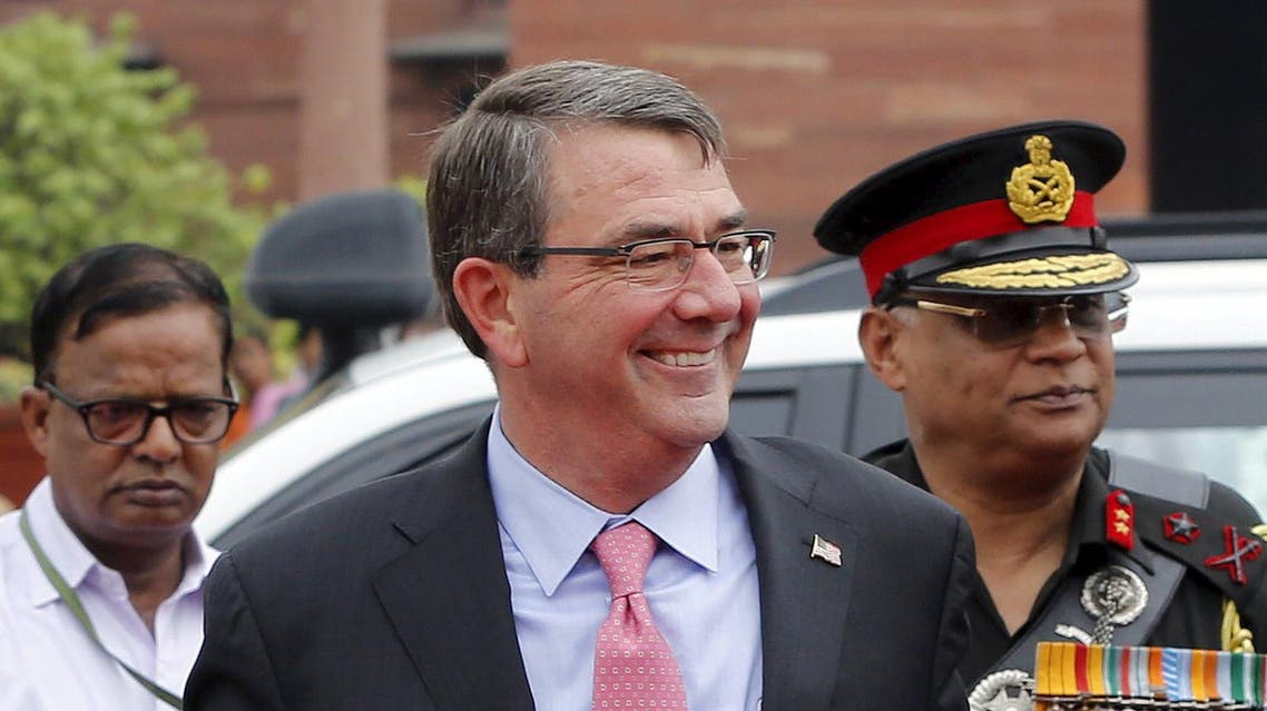 U.S. Defence Secretary Carter arrives for his ceremonial reception in New Delhi. (File Photo; AP)