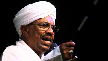 Sudan's President Omar Hassan al-Bashir speaks to the crowd after a swearing-in ceremony at green square in Khartoum. (Reuters)