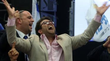 A picture dated on March 18, 2015 shows Israel's deputy parliament speaker, lawmaker Oren Hazan, celebrating the exit polls for Israel's parliamentary elections, at the Likud headquarters in Tel Aviv. (AFP)