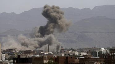Smoke billows from a Houthi-controlled military site after it was hit by a Saudi-led air strike in Sanaa, Yemen, June 3, 2015.  Reuters 