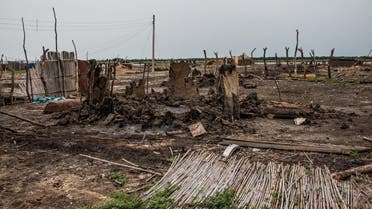 A hand out image made available by World Vision on June 13, 2015, and taken on June 10, 2015, shows destroyed homes in the town of Melut, in the Upper Nile state of South Sudan, recently destroyed during fighting. AFP
