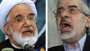 A combo of recent file pictures shows Iranian opposition leaders Mir Hossein Mousavi (R) and Mehdi Karroubi. (File Photos:AFP)