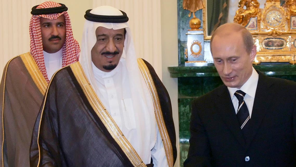 President Vladimir Putin greets Saudi Prince Salman bin Abdul Aziz Al Saud in the Kremlin in Moscow, Wedensday, June 28, 2006. (File Photo: AP)