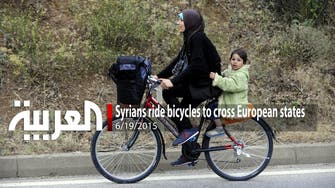 Syrians ride bicycles to cross landlocked European states