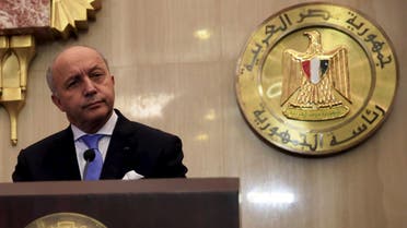 French Foreign Minister Laurent Fabius attends a joint news conference with Egyptian Foreign Minister Sameh Shukri at the presidential palace in Cairo. (Reuters)