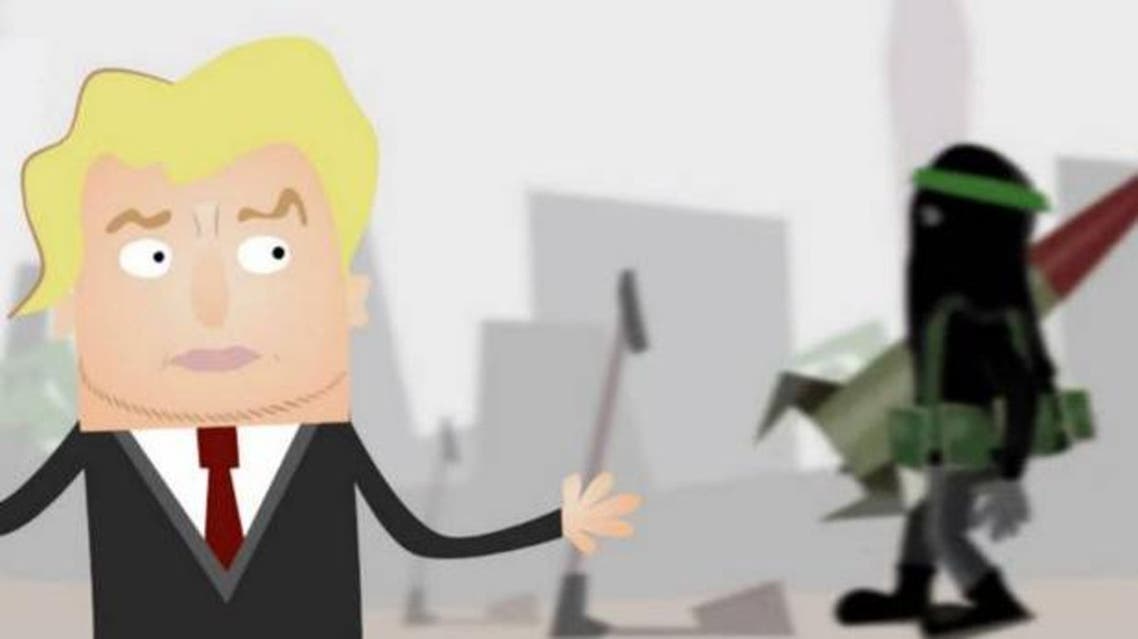The animated clip showed a foreign correspondent reporting from the Palestinian enclave with a militant firing a rocket in the background. (Photo coourtesy: YouTube)