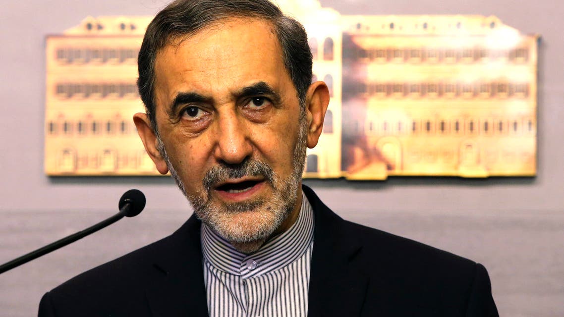 Ali Akbar Velayati, an adviser to Iran's Supreme Leader Ayatollah Ali Khamenei, speaks with reporters after his meeting with Lebanese Prime Minister Tammam Salam, at the government palace in Beirut, Lebanon, Monday, May 18, 2015. AP