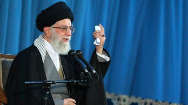 In this picture released by an official website of the office of the Iranian supreme leader, Supreme Leader Ayatollah Ali Khamenei delivers a speech in a public gathering in the city of Mashhad, northeastern Iran, Saturday, March 21, 2015. AP