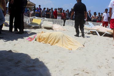 The body of a tourist shot dead by a gunman lies near a beachside hotel in Sousse, Tunisia June 26, 2015. Reuters