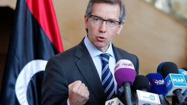 In this Friday, March 20, 2015 file photo, U.N. special envoy to Libya, Bernardino Leon, speaks during a press conference at the Palais des Congres of Skhirate, 30 kilometers (19 miles) south of Rabat, Morocco. |AP