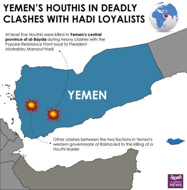 Infographic: Yemen’s Houthis in deadly clashes with Hadi loyalists