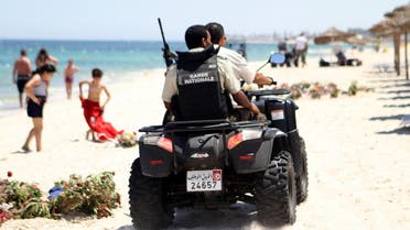 TUNISIA : Tunisian security forces patrol a beach in Sousse, south of the capital Tunis, on July 1, 2015 AFP