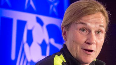  United States women's soccer head coach Jill Ellis speaks during the U.S. women's national team World Cup media day, Wednesday, May 27, 2015, in New York. The U.S. will face South Korea on Saturday, May 30, at Red Bull Arena in their final send-off match, before leaving for Canada and the 2015 FIFA Women's World Cup. (AP Photo/Bebeto Matthews)