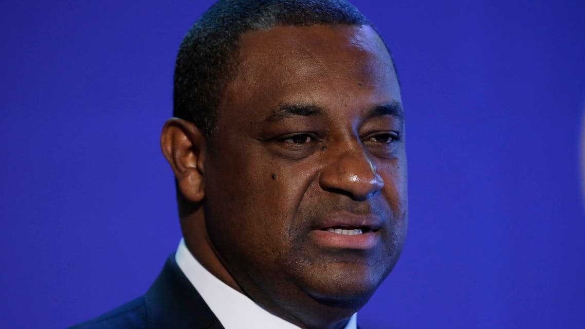 FILE - In this March 12, 2015 file photo, CONCACAF President Jeffrey Webb speaks during a Confederation of North, Central America and Caribbean Association Football news conference in Philadelphia. Six soccer officials were arrested and detained by Swiss police on Wednesday, May 27, 2015, pending extradition at the request of U.S. authorities after a raid at Baur au Lac Hotel in Zurich. CONCACAF leader and FIFA vice president Webb of the Cayman Islands, was staying at the luxury hotel this week. It was unclear if he was detained. (AP Photo/Matt Rourke, File)