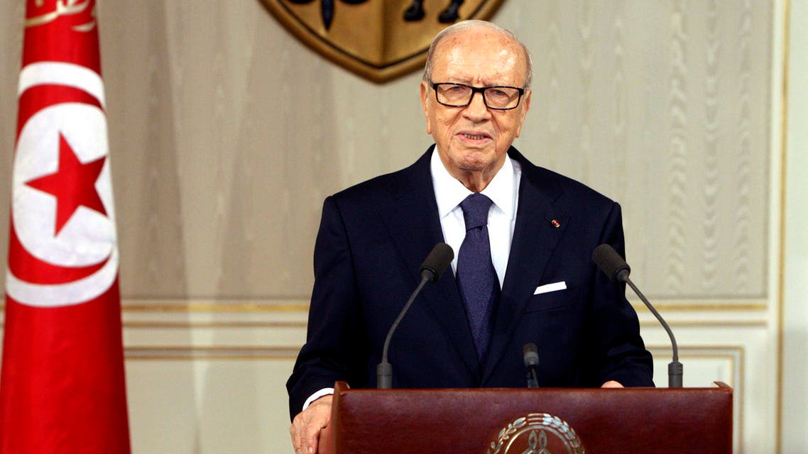 Tunisian President Beji Caid Essebsi, speaks as he announces the state emergency in Tunis, Tunisia, Saturday July 4, 2015. AP