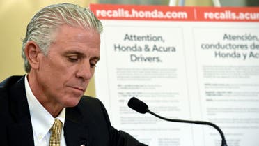 Rick Schostek, Executive Vice President at Honda North America, testifies before the Senate Commerce, Science, and Transportation Committee on Capitol Hill in Washington, Tuesday, June 23, 2015, for a hearing on faulty Takata airbags.