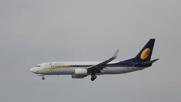 In this Thursday, April 16, 2015 photo, passenger Airbus of India's Jet Airways prepares for a landing at the Indira Gandhi International airport in New Delhi, India. (AP)