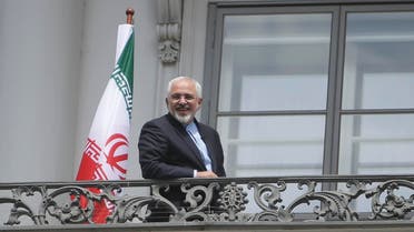 Iranian Foreign Minister Javad Zarif stands on the balcony of Palais Coburg, the venue for nuclear talks in Vienna. (File: Reuters)