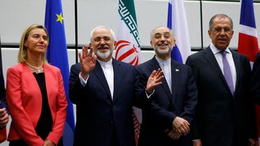 Iranian Fareign Minister Mohammad Javad Zarif (2nd L), High Representative of the European Union for Foreign Affairs and Security Policy Federica Mogherini (L), Iranian ambassador to IAEA Ali Akbar Salehi (2nd R) and Russian Foreign Minister Sergey Lavrov (R) Vienna, Austria 14 July, 2015. (Reuters)