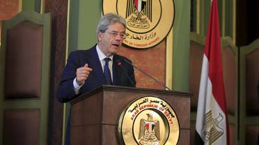 Italian Foreign Minister Paolo Gentiloni speaks during a news conference with his Egyptian counterpart Sameh Shoukry at the foreign ministry in Cairo. (Reuters)