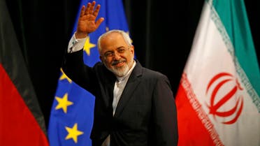 Iranian Foreign Minister Mohammad Javad Zarif waves after a plenary session at the United Nations building in Vienna, Austria July 14, 2015. AP