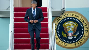 President Barack Obama exits Air Force One at Andrews Air Force Base, Md., Tuesday, July 14, 2015. (Reuters)