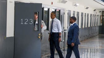 Obama becomes first U.S. president to visit prison