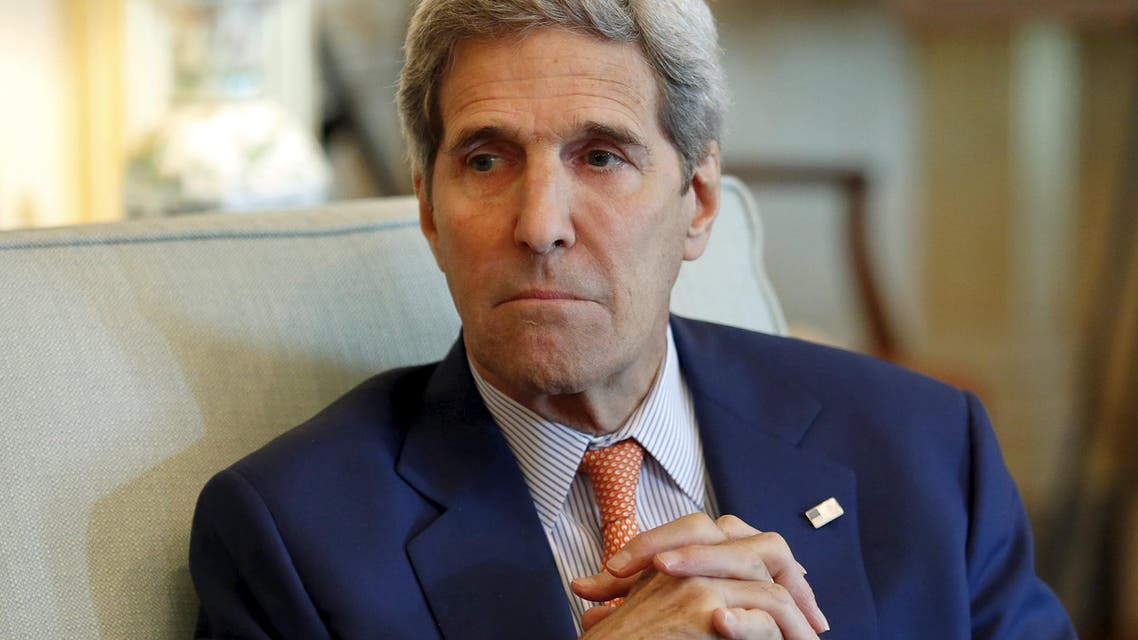 U.S. Secretary of State John Kerry sits at his office at the State Department in Washington after a meeting with Saudi Foreign Minister Adel al-Jubeir July 16, 2015. (Reuters)