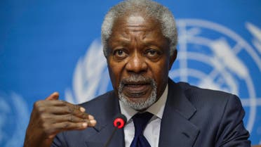 In this Saturday, June 30, 2012 file photo, Kofi Annan, Joint Special Envoy of the United Nations and the Arab League for Syria speaks during a news conference  AP 