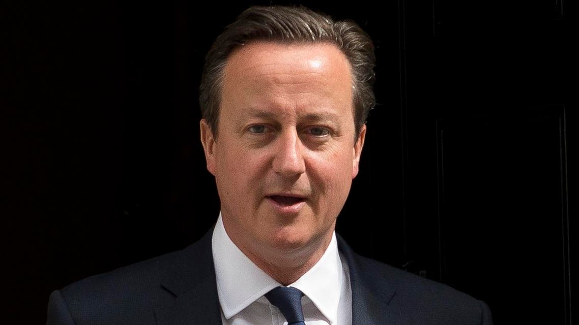 British Prime Minister David Cameron leaves 10 Downing Street in London, prior to the budget being unveiled at the Houses of Parliament, Wednesday, July 8, 2015. It is the first economic budget since Britain's Conservative party won the general election with an overall majority. (AP Photo/Matt Dunham)