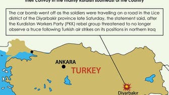 Bomb kills Turkish soldiers in Kurdish area