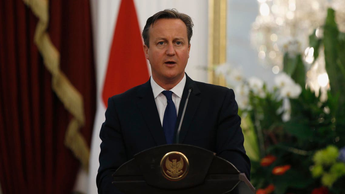 Cameron addresses the media at the Presidential Palace in Jakarta, Indonesia. Reuters 